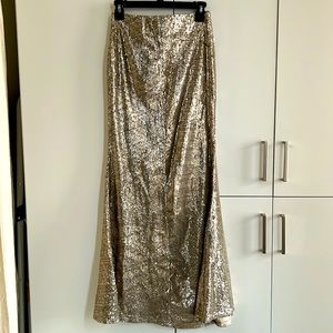 Free People Line & Dot Sequined Mermaid Maxi Skirt
